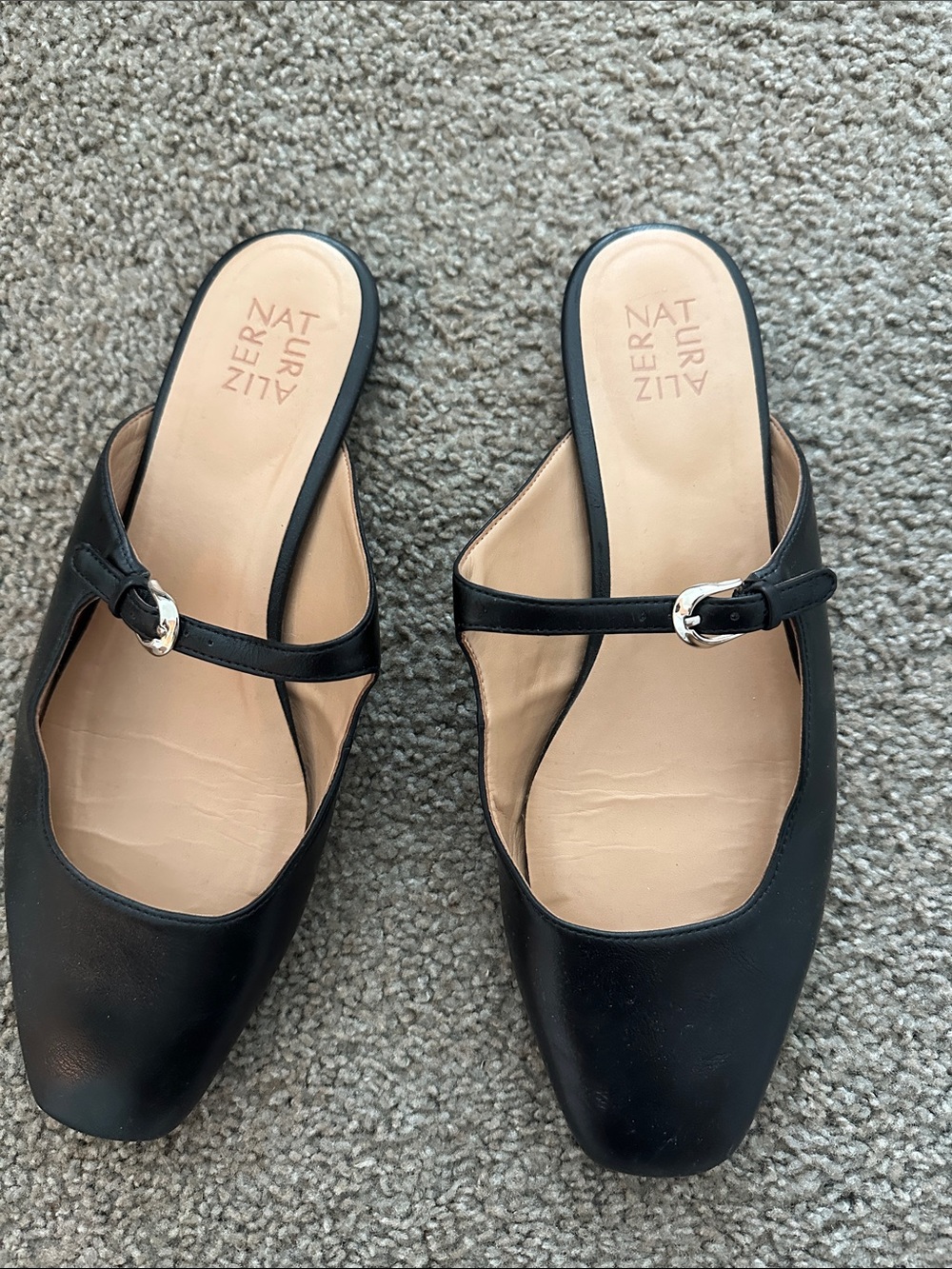 Naturalizer Target Black Leather Mary Jane Mule with Buckle